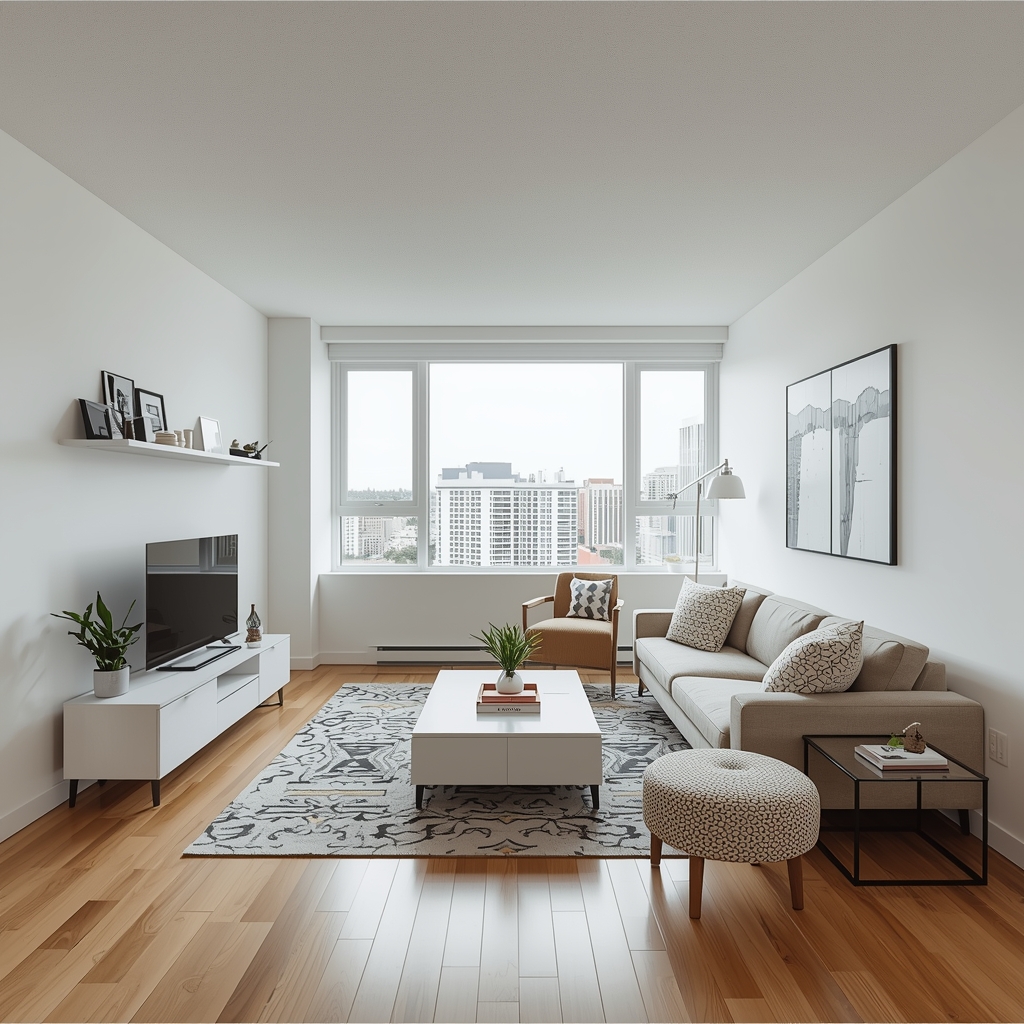 Living room angle clean